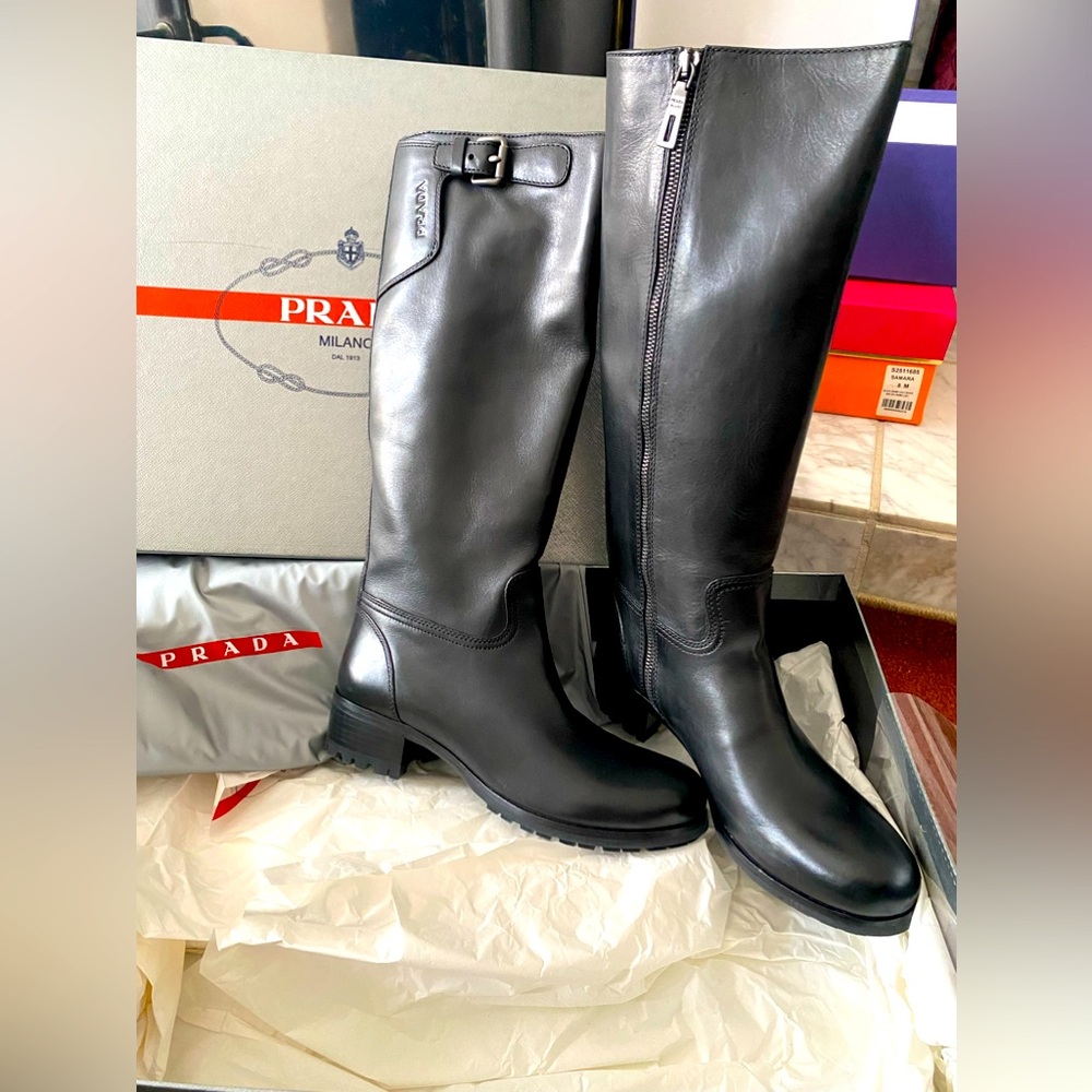 Brand new never worn black PRADA boots.